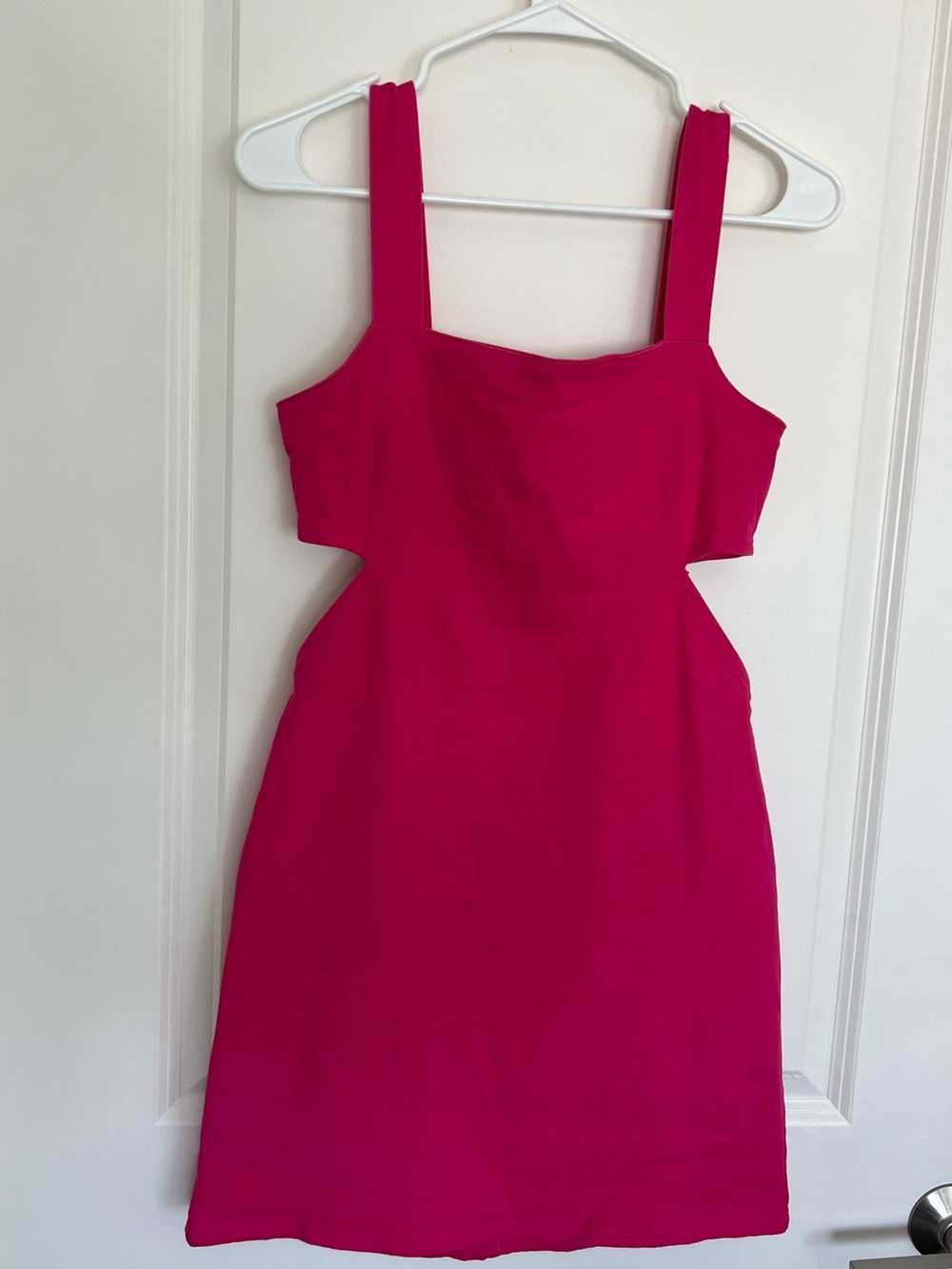 Denim&Co Hot Pink Cutout Mini Dress
